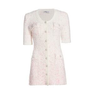 Self-Portrait 'Boucle' White Cotton Knit Mini Dress Size S